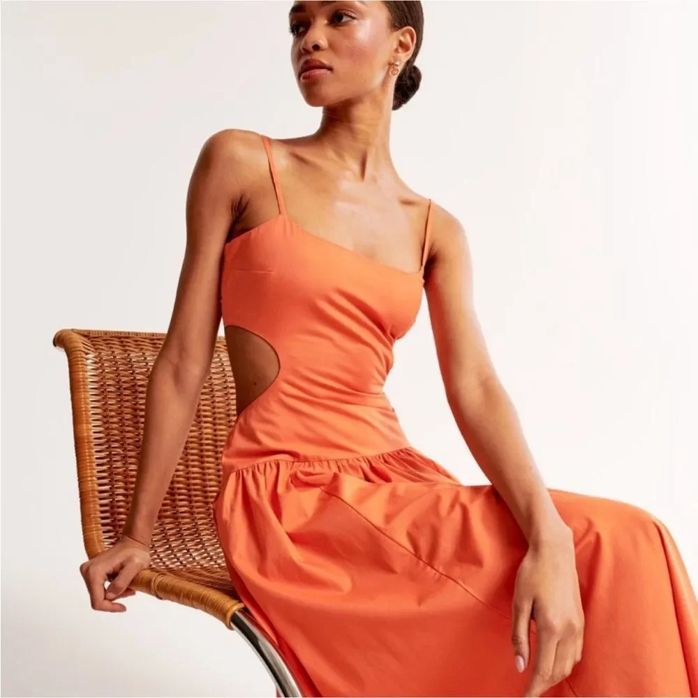 abercrombie orange dress Abercrombie And Fitch Orange Dress XS New
